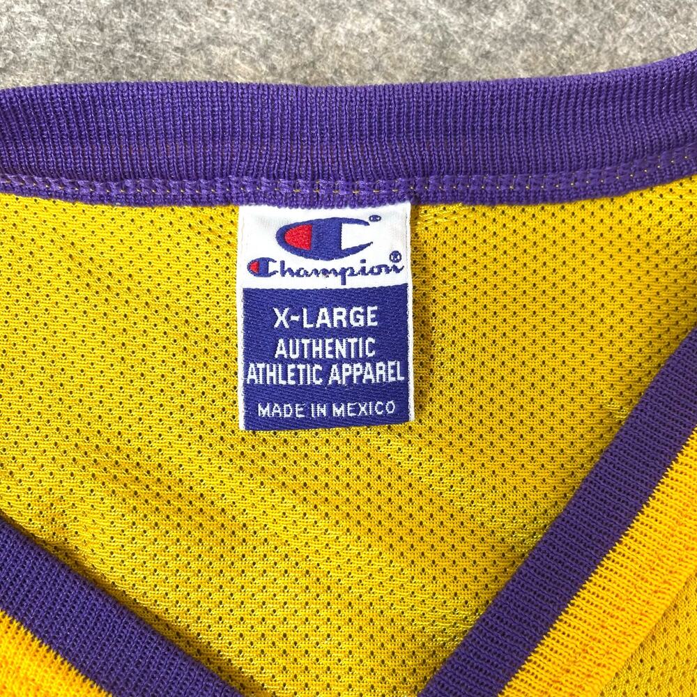 Champion LA Lakers Kobe Bryant #8 NBA Basketball Yellow/Purple Jersey Size 48/XL - Picture 7 of 12